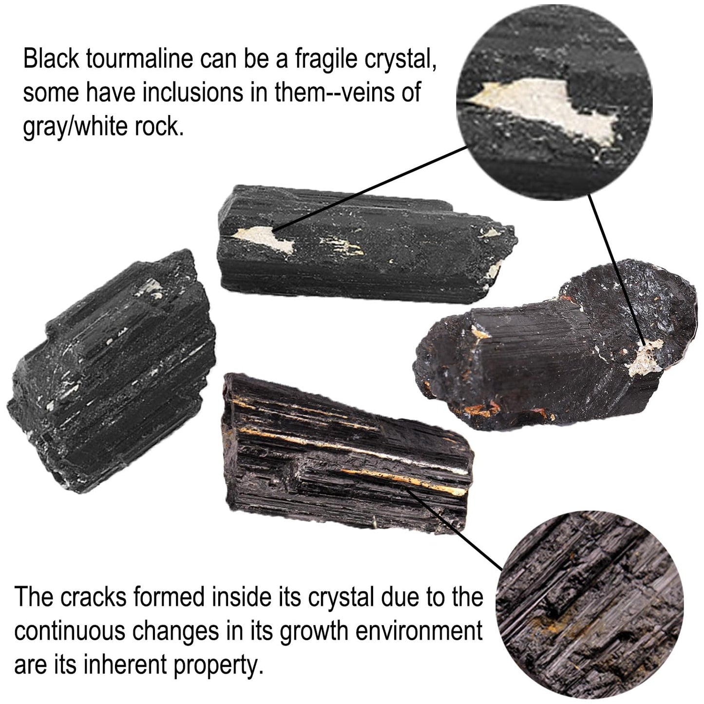SMOHEAL Large Raw Black Tourmaline Crystal Natural Rough Stone Healing Crystals for Meditation Reiki Energy Decoration 2-3lbs