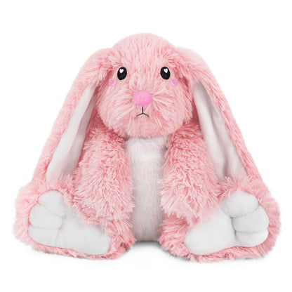 Bunny Microwavable Stuffed Animal – 1.5 lb Unscented Heating Pad Plush, Soft Cozy Bunny Toy for Relaxation and Comfort, Gift for Women, Girls, Adults & Kids by Happy Fuel, Pink