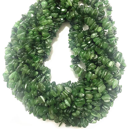 PLTbeads 7-8mm Natural Green Canada Jade Gemstone Chips Beads Healing Crystals Waist Bracelets Necklace Kit Irregular Stone DIY Crafts Design Jewelry Making