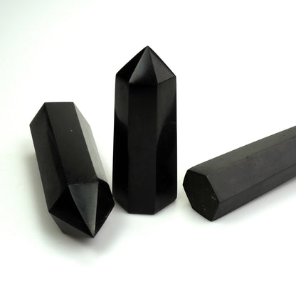 Sisamn Natural Black Tourmaline Column Chunk - Handcrafted Healing Crystal Wand Tower Obelisk, Energy Protection Stone for Meditation, Chakra Balancing, Positive Energy, 0.6-0.9lb