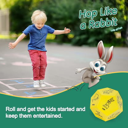 Premkid Exercise Dice for Kids,12-Sided Giant Foam Yoga Dice Games for Indoor and Outdoor Use, Kids Exercise Equipment for Classroom and Physical Education Learning and Preschool Games