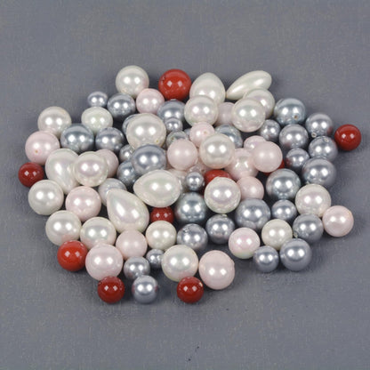 Justinstones Dyed Multi-Color Shell Polished Chips Crushed Tumbled Stone Crystal Healing Embellishments 100 Grams（Half drilled）