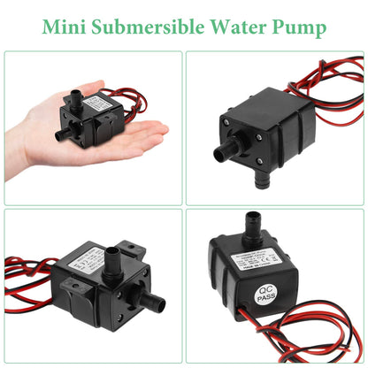 12V DC 63 GPH Water Pump, Aideepen 3M 12v Small Water Pump 240L/ H submersible Brushless Motor for Aquariums, Fish Tank, Pond, Fountains(2-PACK)