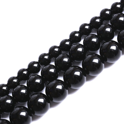 50PCS 8MM Natural Black Agate Stone Beads Round Loose Beads for welry Making DIY Bracelet Necklace Accessory 15 Inches
