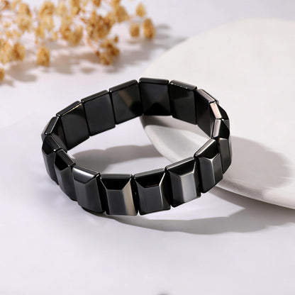 First Fathers Day Bracelet Gifts for New Dad Geometric Hematite Bracelet for Men New Dad Gifts Birthday Jewelry Hematite Grounding Bracelets Reignite Masculine Energy Birthday Motivational Gift