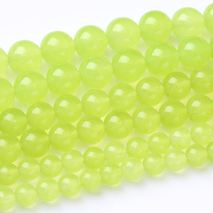 45PCS 8MM Natural Apple Green Chalcedony Beads Round Loose Stone Beads for Jewelry Making DIY Energy Stone Healing Power Bracelet 15"