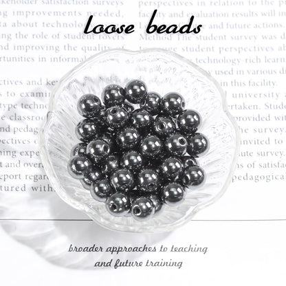 4mm Natural Gemstone Round Black Hematite Beads for Jewelry Making Small Stone Beads for Bracelets Men Chakra Necklace Making Supplies (15"/Strand)