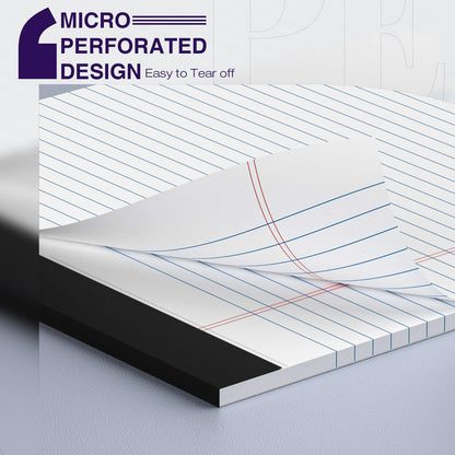 12 Pack Legal Pads 8.5 x 11 College Ruled 600 Sheets Note Pads 8.5 x 11 Inch Notepads Perforated Writing Pads 8.5 x 11 Pads of Paper Lined White Paper, 50 Sheets per Notepad for Home, Office, School