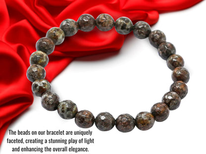 Amazing Gemstone Brown Snowflake Obsidian Bracelet for Women - Chakra Mens Bracelet Protection Crystals and Healing Stones - Blessing Bracelet Spiritual Meditation Gift Christmas Stocking