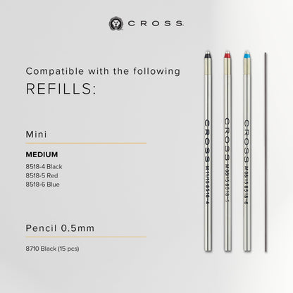 Cross Tech3+ Refillable Multi-Function Ballpoint Pen with Stylus, Medium Ballpen and Pencil, Includes Premium Gift Box - Brushed Black