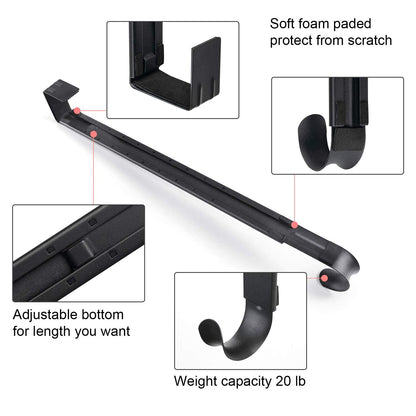 Myfolrena Wreath Hanger Adjustable Door Hanger Wreath Hanger for Front Door 15 to 24inch,Wreath Hook, Hold Up 20lb (Black,1 Pack)