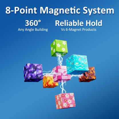 FQOIUD Magnetic Blocks - 150PCS Magnetic Building Blocks, STEM Constructions Magnet Blocks for Boys Girls Age 3 4 5 6 7 8 9 10, Sensory Stacking Toy Christmas Birthday Gifts for Kids