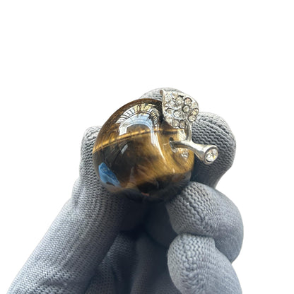Sunshcat Natural Tiger's Eye 1.18 Inchs Apple Crystal and Healing Stone Statues,Room Decoration Christmas Decorations Thanksgiving Gifts Office Gifts Collectibles