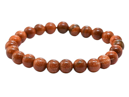 Amazing Gemstone Crystal Bracelet for Women Men's Gifts - Protection Healing Crystal Bracelet - 8mm Gemstone Beaded Stretchable Bracelet Pulseras Para Hombres Mujer Stocking Stuffers Mothers Day Gift (Red Goldstone)