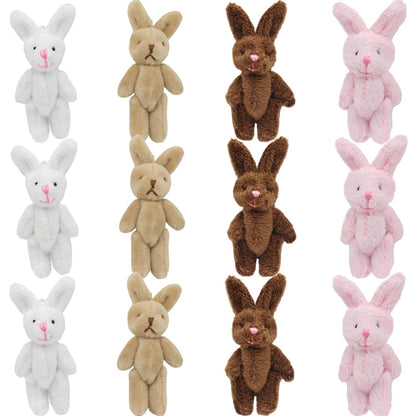 YGbridge Mini Plush Bunny, 12 Pcs Tiny Stuffed Animals, 3.2 Inch Easter Bunny Doll, Soft Rabbit for Easter, Birthday, Wedding Decorations, Easter Basket Stuffers (3.2 Inch)