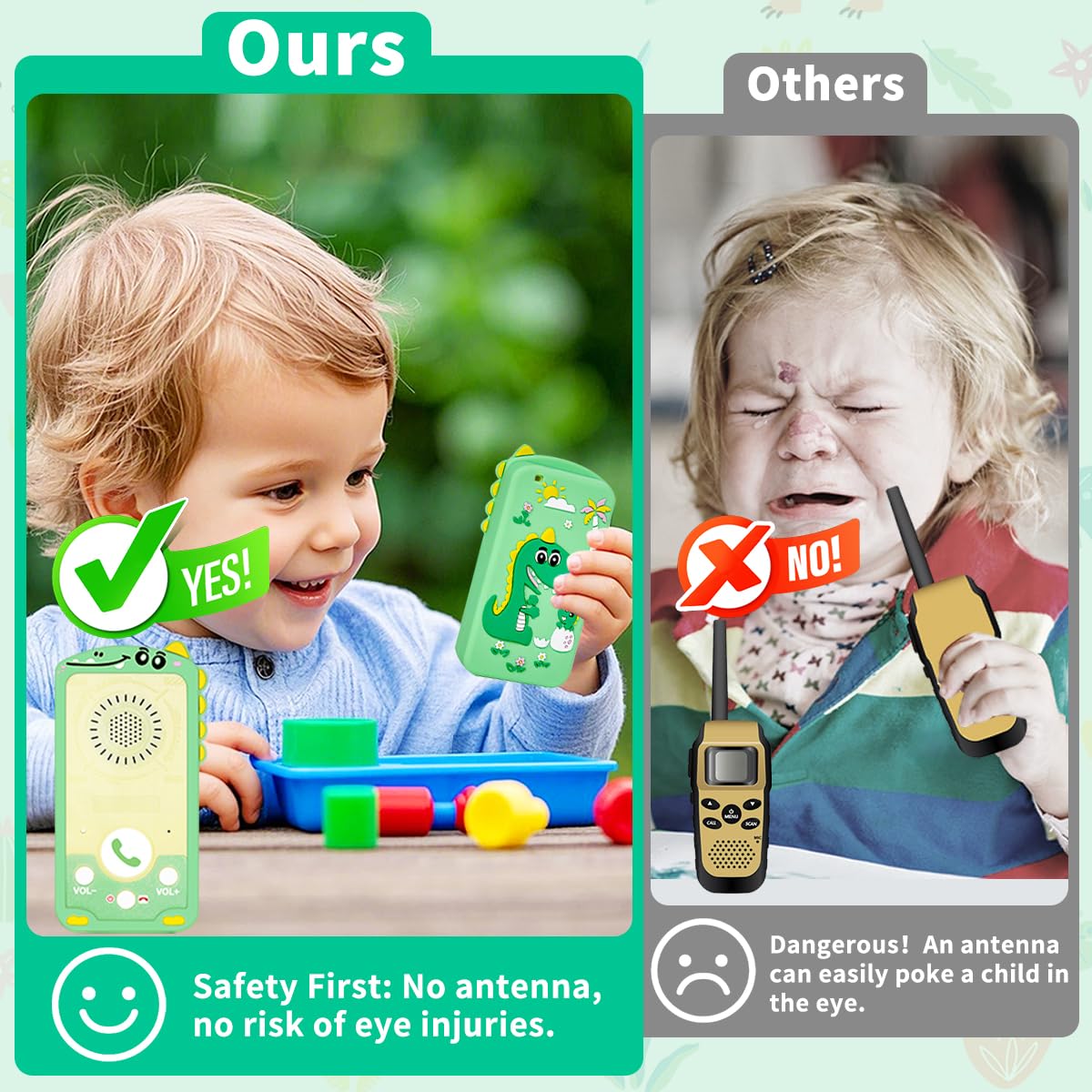 Walkie Talkies for Kids 2 Pack,Valentines Kids Gifts Instant Talker Long Range Chat Mode Talk & Hear at the Same Time Rechargeable Gift for 3-9Years Girls Boy Outdoor,Games, Hiking,Camping