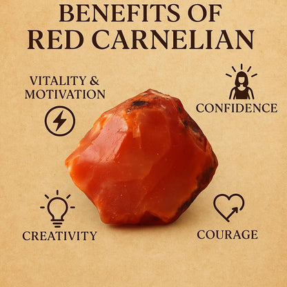 Large 1.25-2.0” Natural Red Carnelian Raw Stone – Healing Crystal for Creativity, Courage & Motivation | 100% Genuine Rough Carnelian Gemstone for Sacral Chakra, Reiki, Meditation & Manifestation