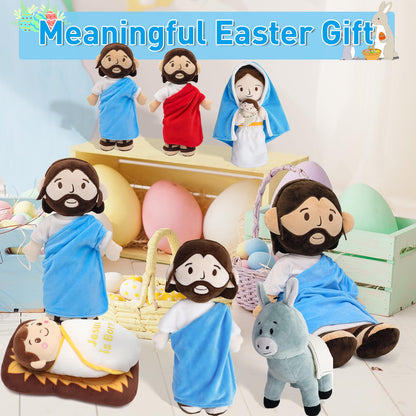 Yelakey Jesus Plush 12", Baby Jesus Plush Stuffed Doll for Nativity Manger Scene, Cute Plushie Gift Toys for Kids, Christian Stuff Religious Party Toys, Church Easter Christmas Baptisms Favors