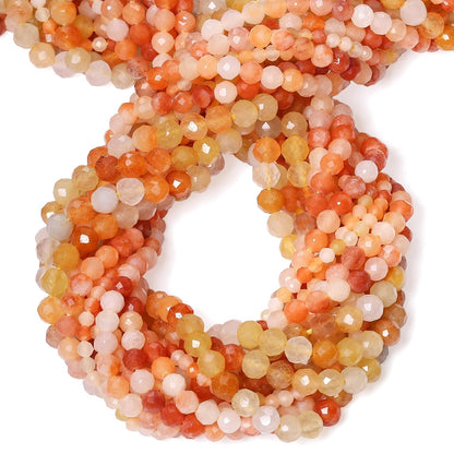 Song Xi 120pcs 3mm Natural Red Aventurine Gemstone Beads Faceted Round Loose Stone Beads for Jewelry Making (1 Strand)
