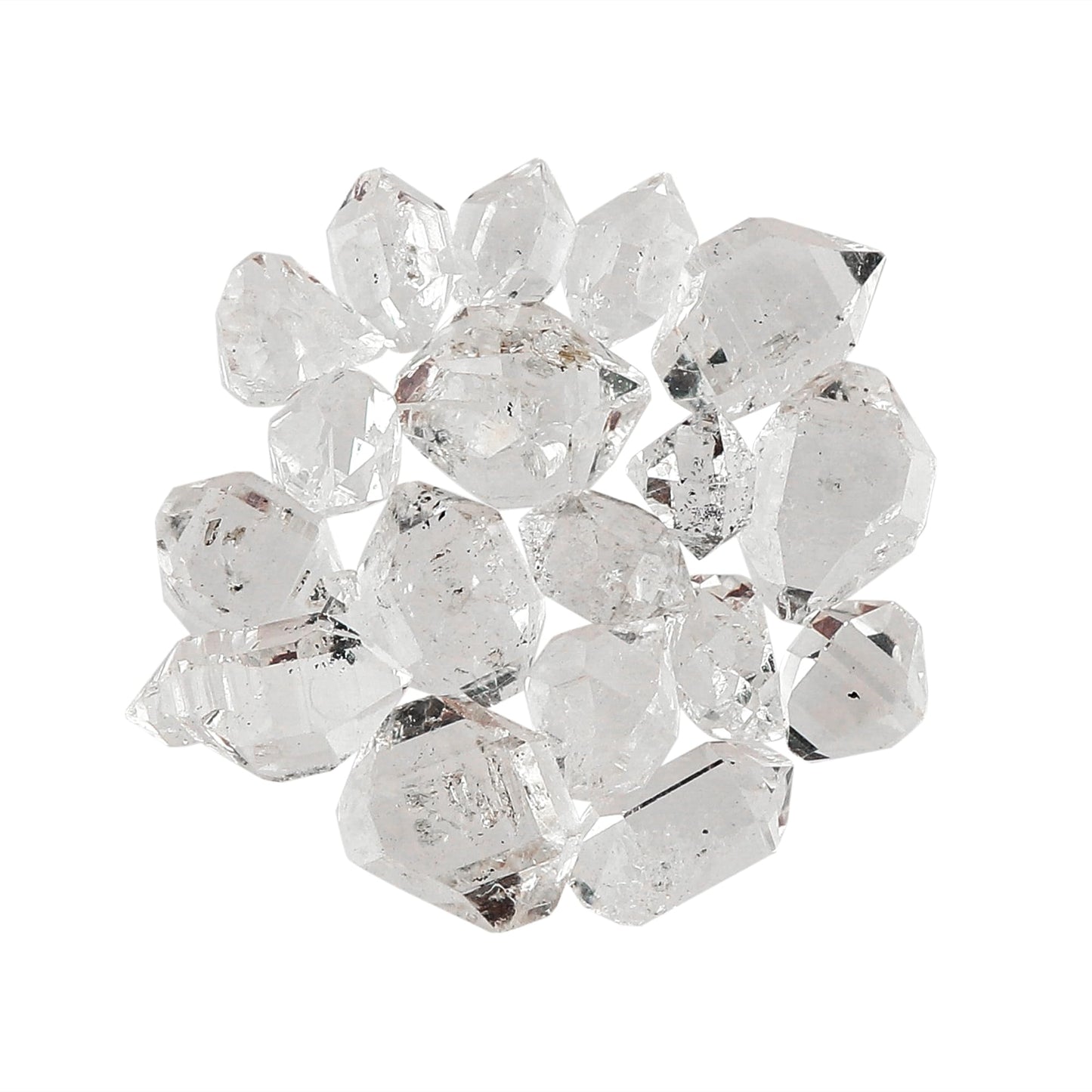 CRYSTALIS (30 cts (12-14pcs) Natural White Herkimer Diamond Quartz Raw Facet Crystals, Loose Gemstone Wholesale Bulk Rough Jewelry Making Supply Stones, Wire Wrapping, DIY, Gem Collection (5-8mm)