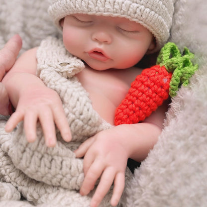 Gileutay 17in Full Silicone Baby Doll Girl Lifelike Sleeping Reborn Dolls Real Life Weighted Newborn Doll Washable Toy for Kids