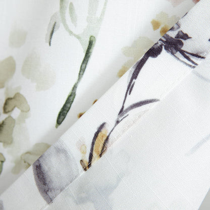 Leeva Watercolor Floral Valance Curtains, Rod Pocket Short Curtain Window Valances for Living Room, 52 x 18 inch, Brown and Grey, 1 Pack