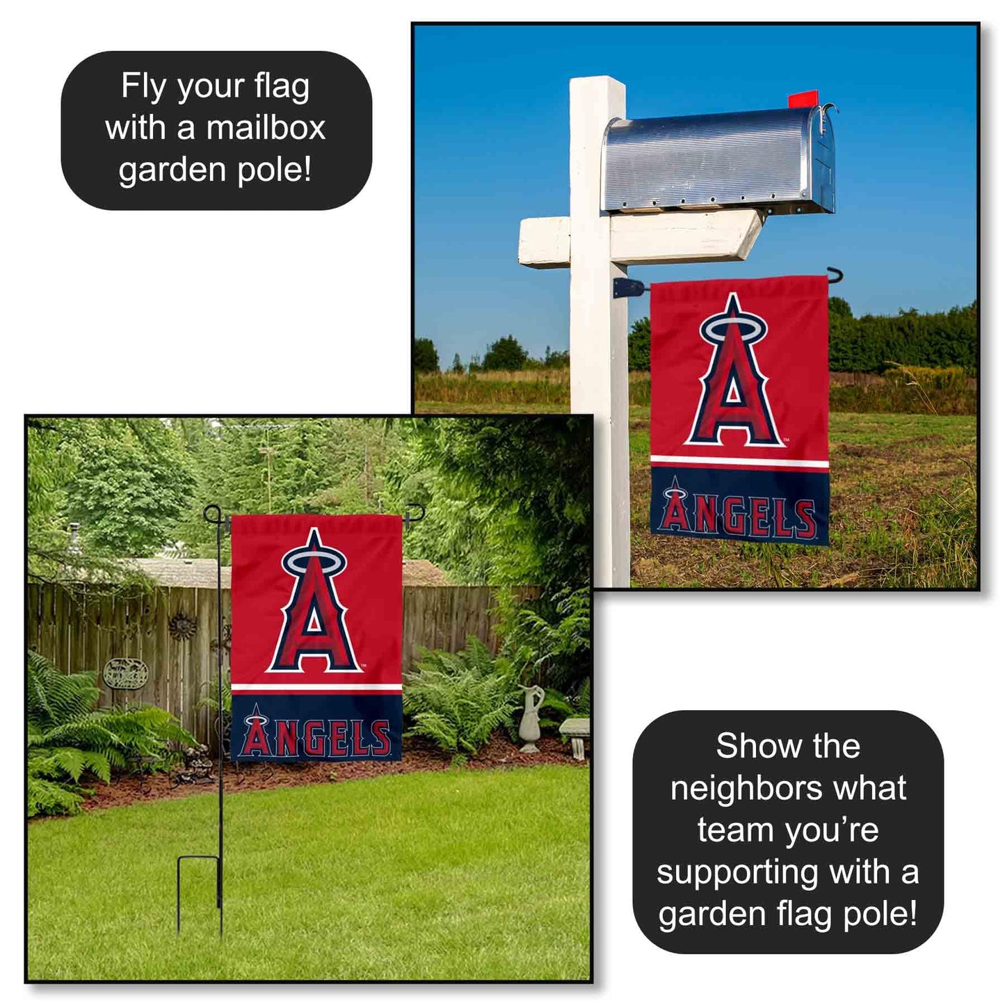 Los Angeles Angels Double Sided Garden Flag