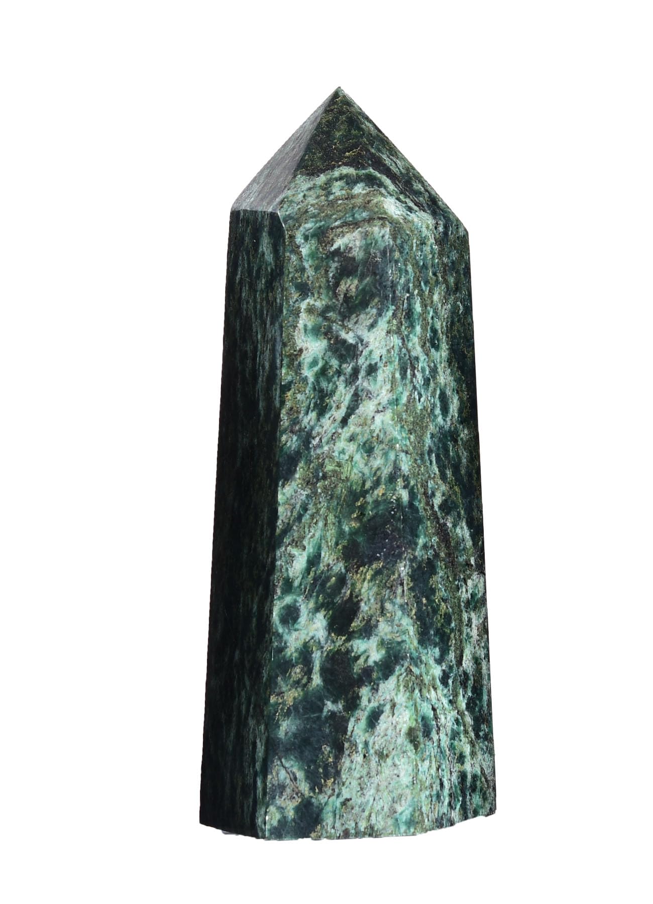 AMOYSTONE Natural Stone Tower Large Emerald Stone Rock Healing Crystal Wand Hexagonal Point Obelisk Irregular 2.5-3 Lbs, Spiritual Meditation, Reiki Chakra Gemstone Home Decor