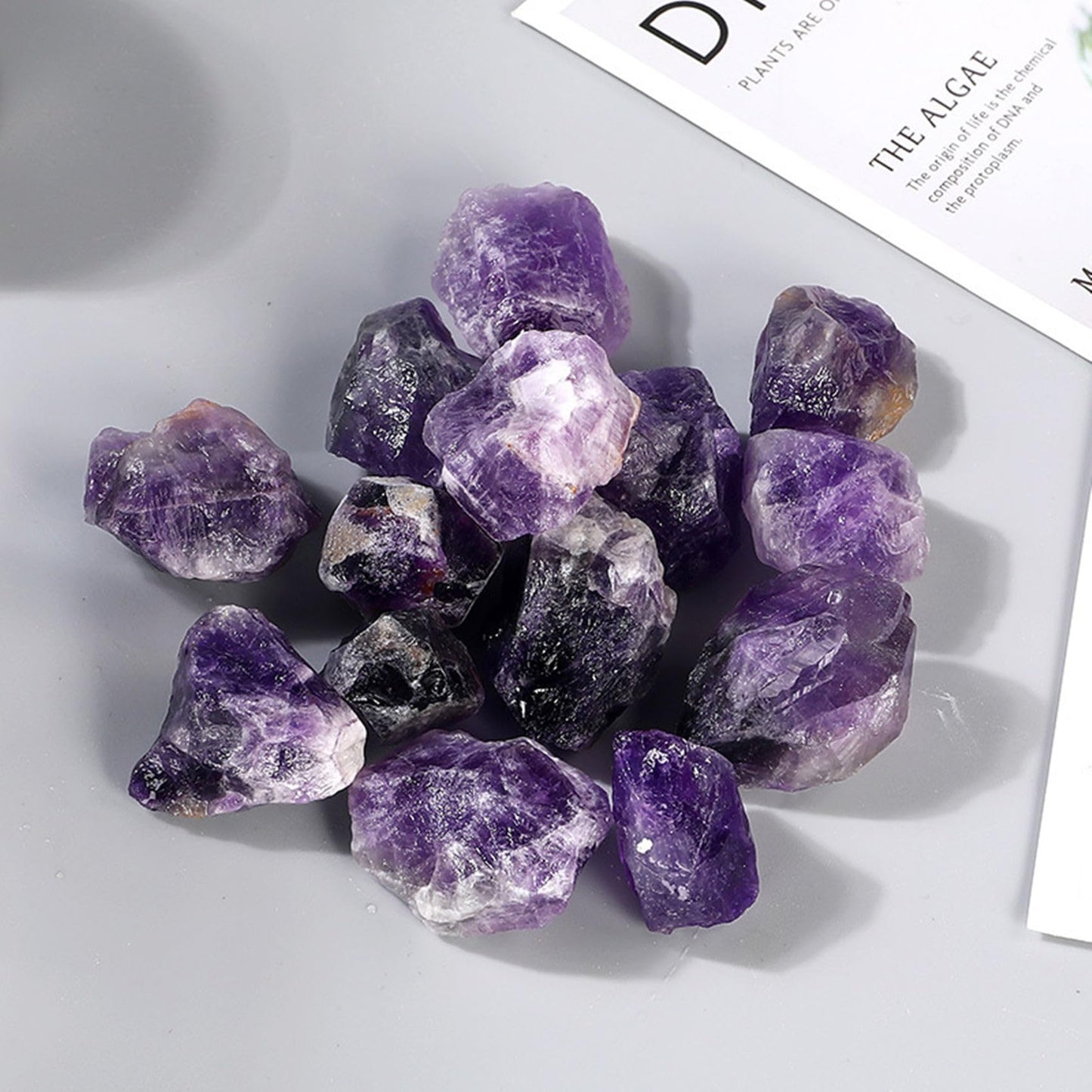 Deep Amethyst Raw Crystals Healing Crystals Natural Rough Stones 1.2-2" for Tumbling, Fountain Rocks, Yoga, Meditation, Polishin, Gift 15