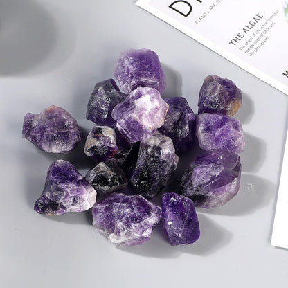 Deep Amethyst Raw Crystals Healing Crystals Natural Rough Stones 1.2-2" for Tumbling, Fountain Rocks, Yoga, Meditation, Polishin, Gift 15