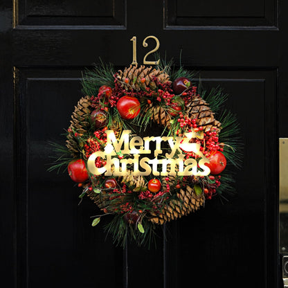DERAYEE Merry Christmas Sign LED Hanging Ornament Light Christmas Glowing Letter Sign for Xmas Tree Wall Door Fireplace Indoor Outdoor