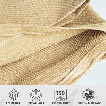 NINXANG Sun Shade Sail Sand Yellow Rectangle 16FTx20FT Permeable Garden Canopy for Outdoor Patio Backyard and Deck Sun Protection Fabric with Fade and Tear Resistance