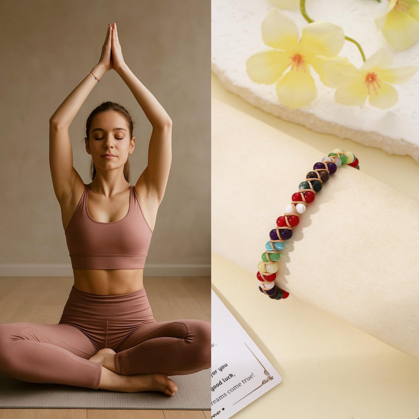 Sistble 7 Chakra Bracelets for Women, Chakra Stones Healing Crystal Bracelet Christmas gift Stocking Stuffers Anxiety Yoga Meditation Relax Spiritual Inspirational Gifts