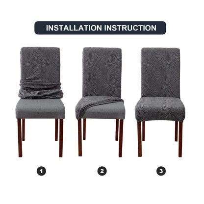 YUEANG Dining Chair Covers, Chair Covers for Dining Room Stretch Parsons Chair Slipcover, for Dining Room Kitchen Chair Protector Cover, Removable, Washable (Beige, 6 Pack)