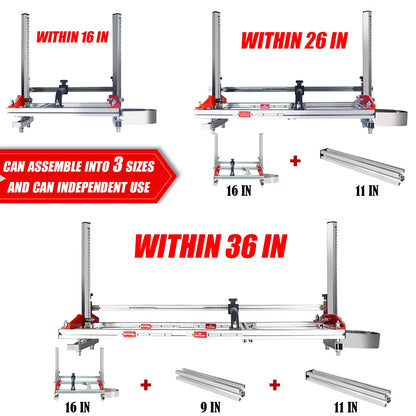 Zozen Chainsaw Mill, Portable Sawmill - Can be Assembled into 3 sizes for Independent Use, Suitable for 14-36 inches Planking Milling Bar, A Flexible Cutting Guide System for Builders and Woodworkers.