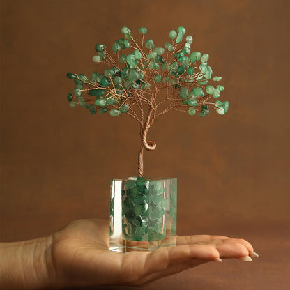MAGIC AND MIRACLES Green Aventurine Crystal Tree Green Healing Crystals Stones Bonsai Money Tree, Home Office Table Desk Living Room Decor for Wealth Good Luck Positive Energy