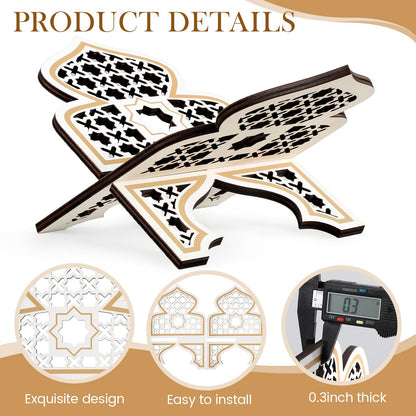 Weysat Quran Stand Bible Stands for Reading Quran Bible Holder Rehal Wooden Carved Eid Decorative Book Shelf Islamic Rehal Gift for Reading Religious Texts Durable Support