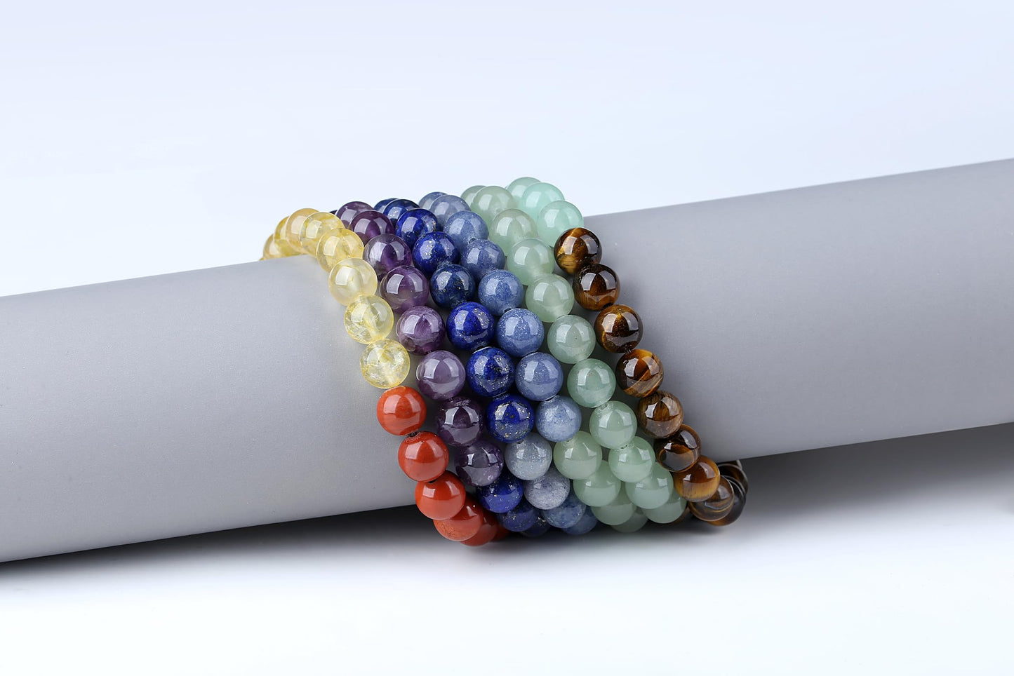 XIANNVXI 7 Chakras Beads 8mm Multicolor Crystal Beads 105PCS Natural Stone Beads Round Loose Gemstone Beads for Bracelet Stone Beads for Jewelry Making