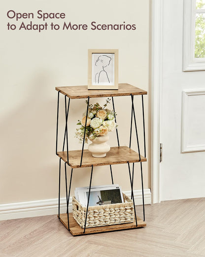 KJGKK Tall Side Table, Small End Table, 29 inch High Entryway Table, Bedside Table for Living Room, Bedroom and Office, Greige & Black