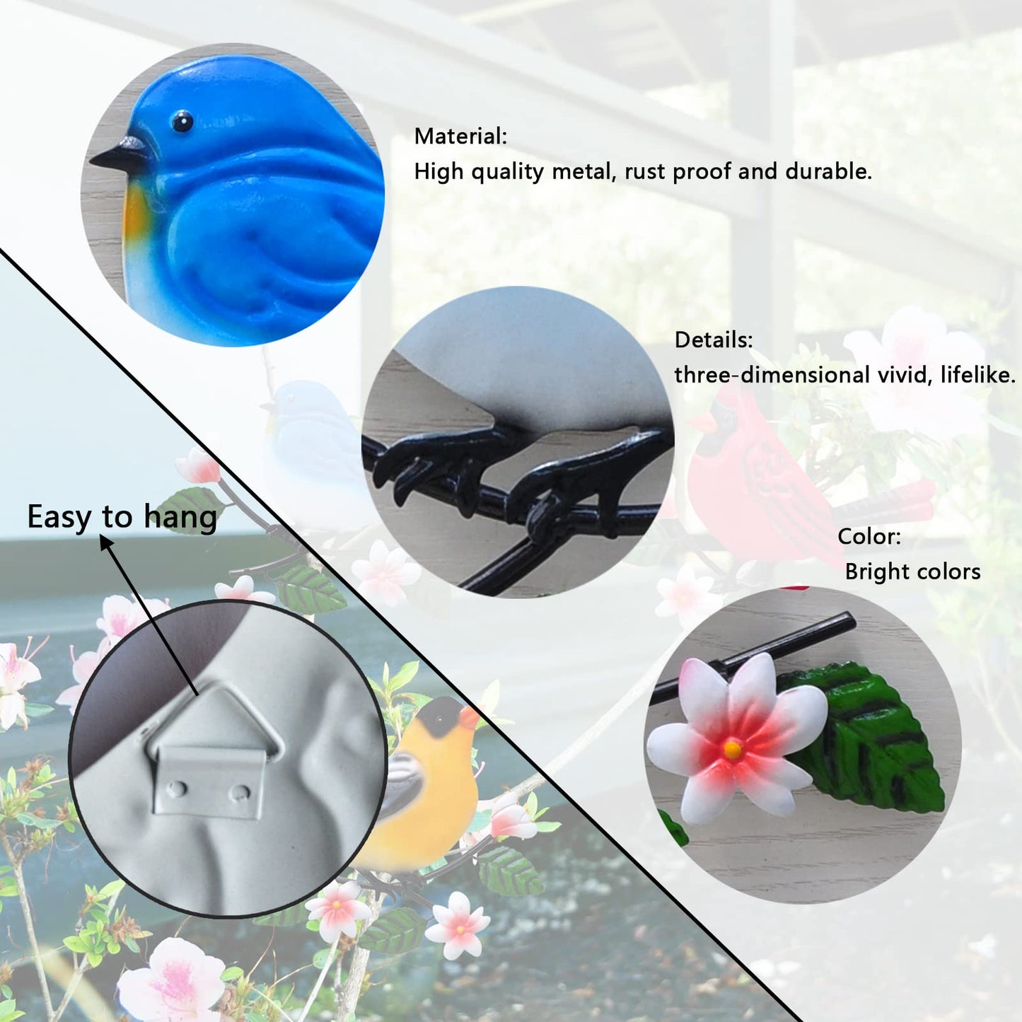 Tuokiuhn Metal Bird Wall Decor Bird Wall Art Metal Outdoor Wall Art Suitable for Garden Art Clearance Outdoor Wall Decorations for Patio Set of 3