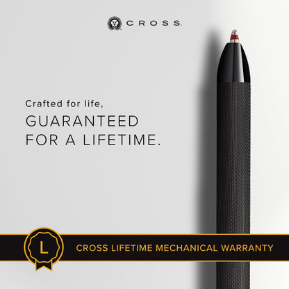 Cross Tech3+ Refillable Multi-Function Ballpoint Pen with Stylus, Medium Ballpen and Pencil, Includes Premium Gift Box - Brushed Black