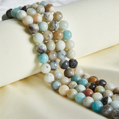 60pcs 6mm Amazonite Beads Natural Gemstone Beads Round Loose Beads for Jewelry Making