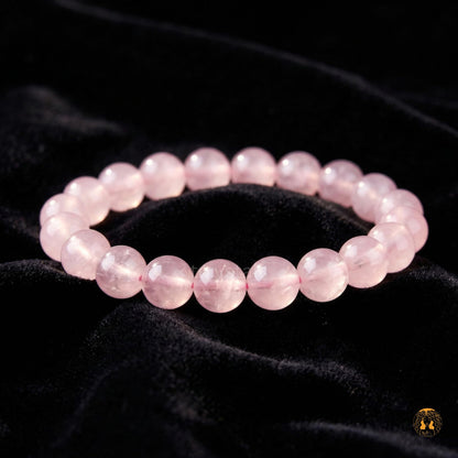 Trrystals Rose Quartz Bracelet for Men & Women | Natural 8mm Healing Crystal Beads | Love, Self Love, Emotional Healing & Relationship Harmony Stone Bracelet | Meditation Yoga Spiritual Jewelry.