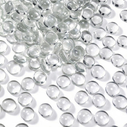 DomeStar 5Lb Flat Glass Marbles, Vase Filler, Glass Pebbles Marbles Bulk for Aquarium Table Scatters Decor