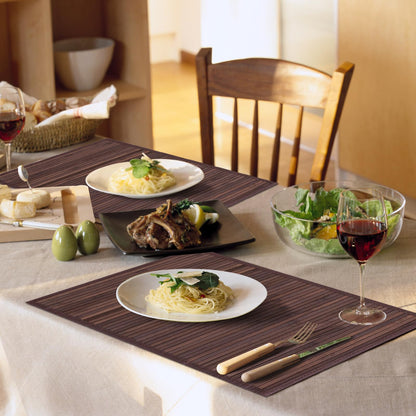 BMBOEUII Bamboo Placemats Set of 4, Dining Table Placemats Heat-Resistant, Durable and Sturdy, Wooden Square Placemats for Kitchen, Table Protection, Dining Room (4pc)
