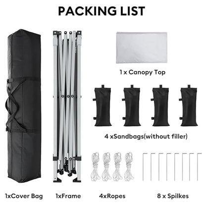 SANWAY 10x10 Pop Up Canopy Tent, One Push Setup, Heavy Duty Portable for Beach Camping Parties with Vents - Snow White
