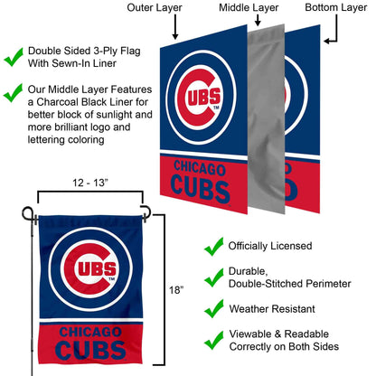 Chicago Baseball Double Sided Garden Flag