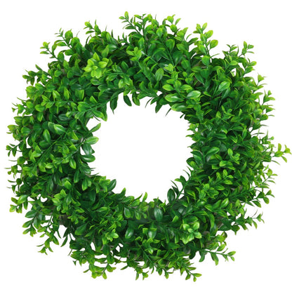 U'Artlines 17inch Front Door Wreaths Artificial Spring Summer Greenery Hanging Garland for Home Wedding Wall Window Decoration (17'inch Boxwood,1)