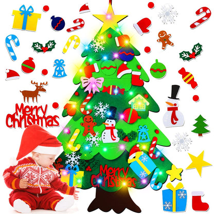 DIY Felt Christmas Tree-3.5 FT Wall Felt Christmas Tree Set for Xmas Gifts Home Door Wall Decoration