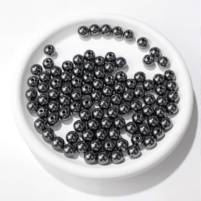 Raicegs 100pcs 8mm Hematite Beads Natural Gemstone Beads Round Loose Beads for Jewelry Making DIY Bracelets Necklace